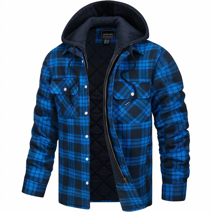 Camicia di flanella uomo a quadri con cappuccio – Gianni